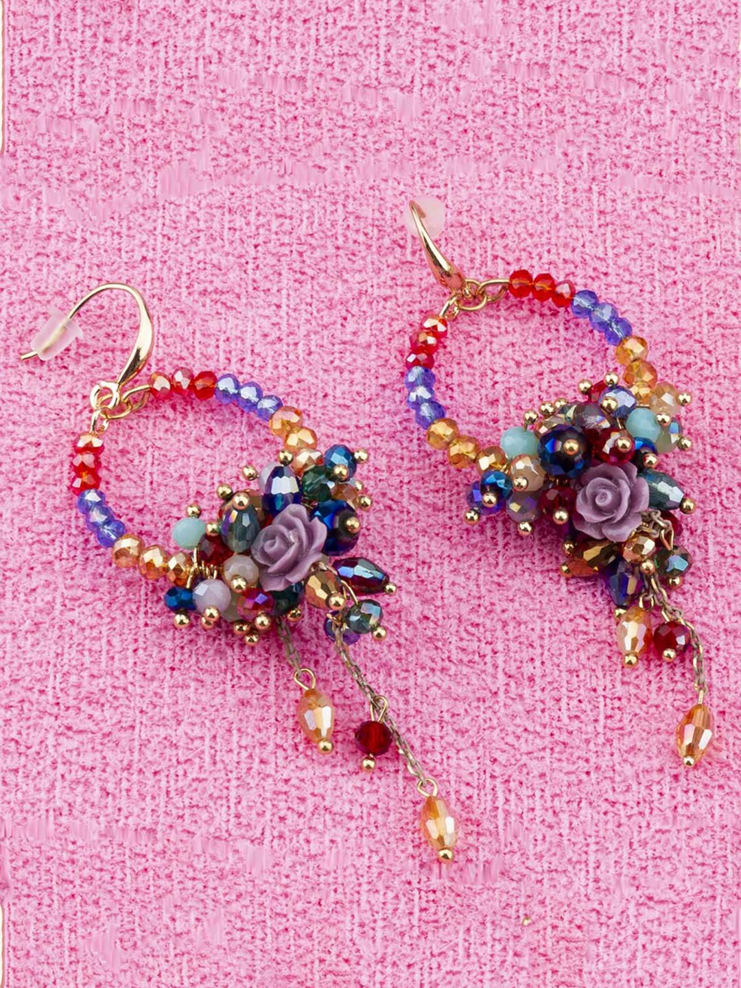 

Designs By Jewels Galaxy Red & Blue Contemporary Drop Earrings