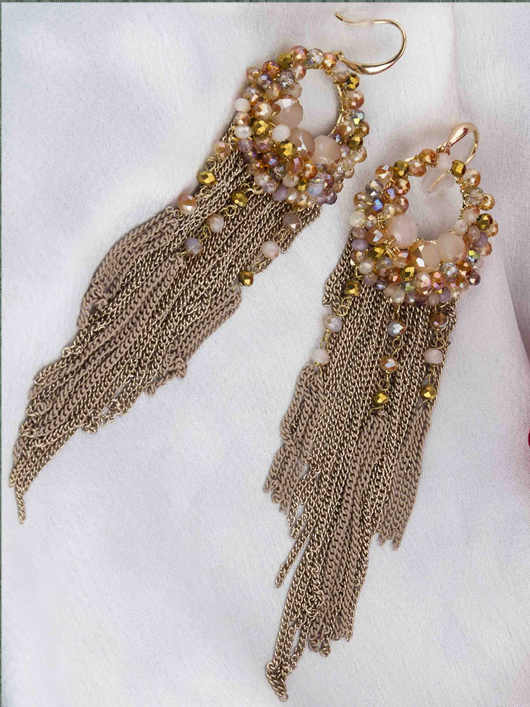 

Designs By Jewels Galaxy Beige Contemporary Drop Earrings