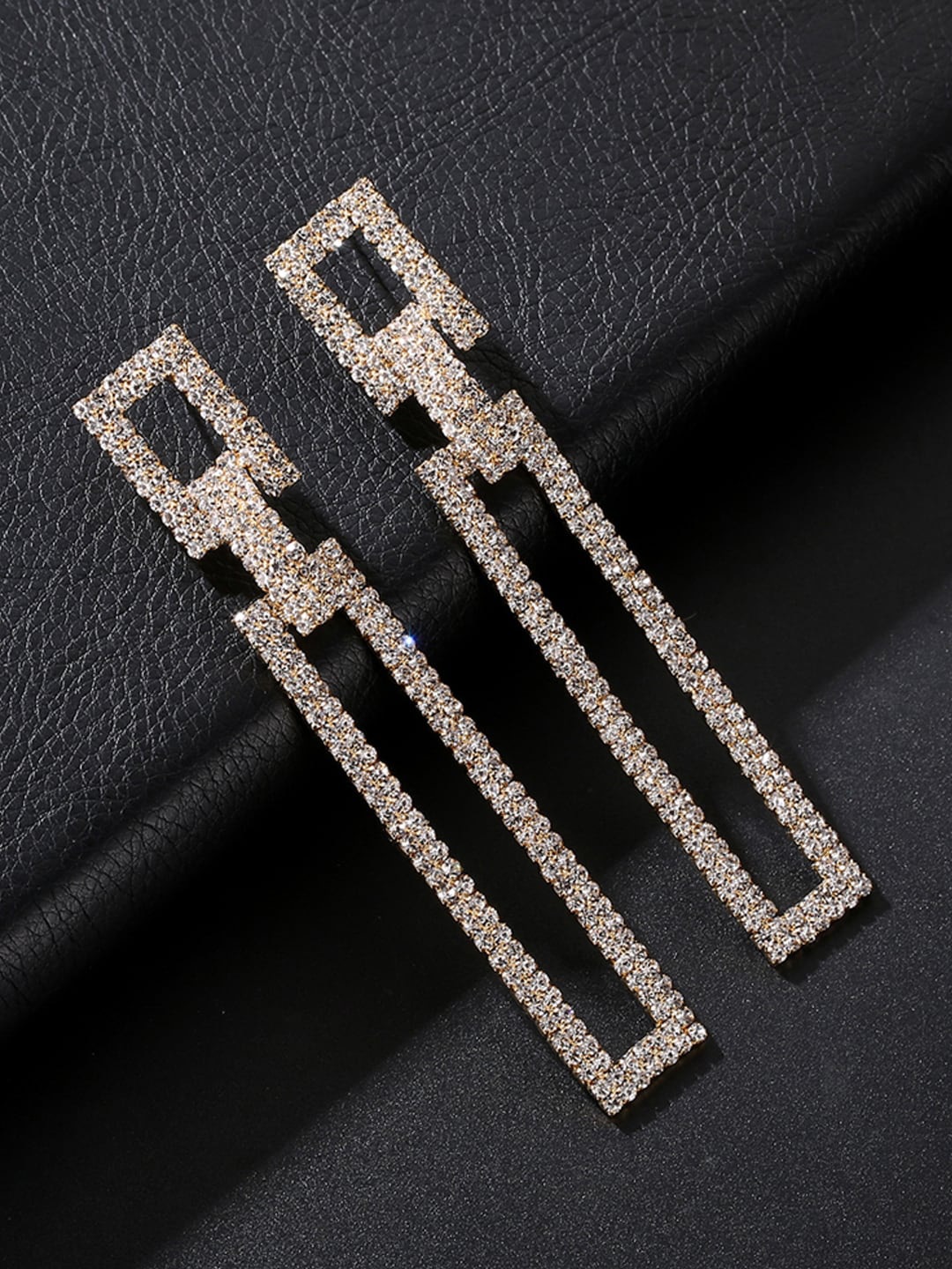 

Designs By Jewels Galaxy Gold-Toned Geometric Drop Earrings