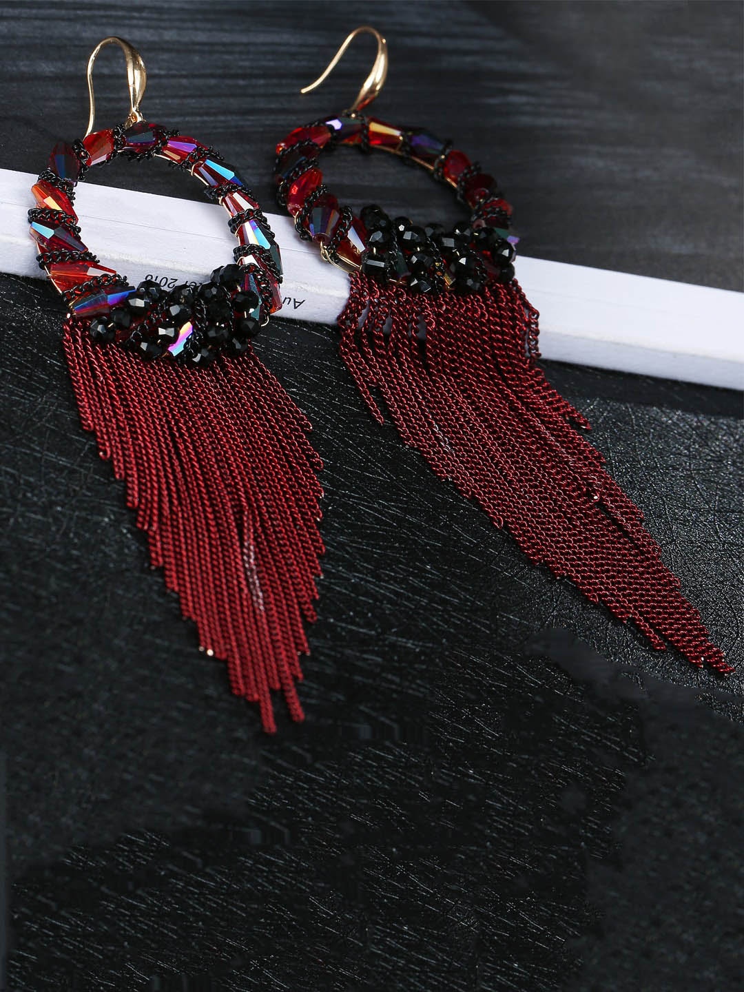 

Designs By Jewels Galaxy Red Contemporary Drop Earrings