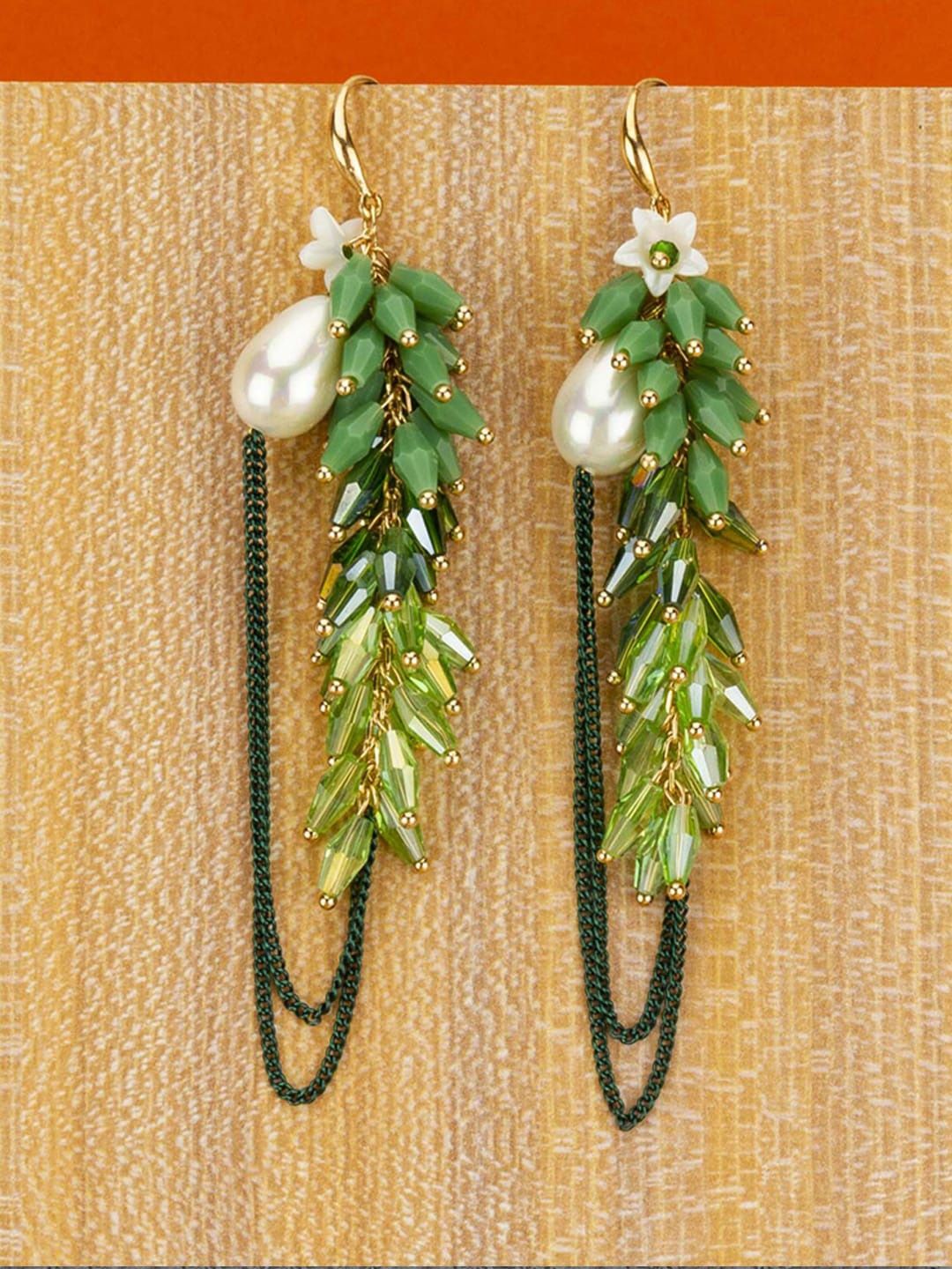 

Designs By Jewels Galaxy Green Contemporary Drop Earrings