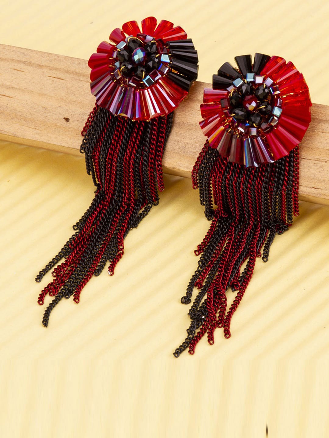 

Designs By Jewels Galaxy Red Contemporary Drop Earrings