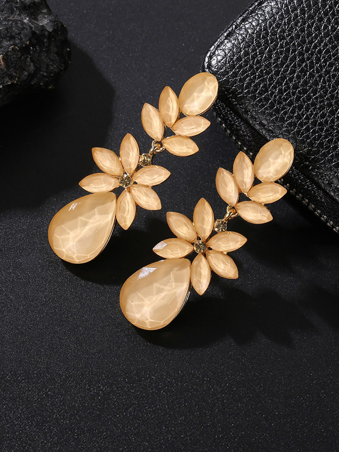 

Designs By Jewels Galaxy Khaki Teardrop Shaped Drop Earrings