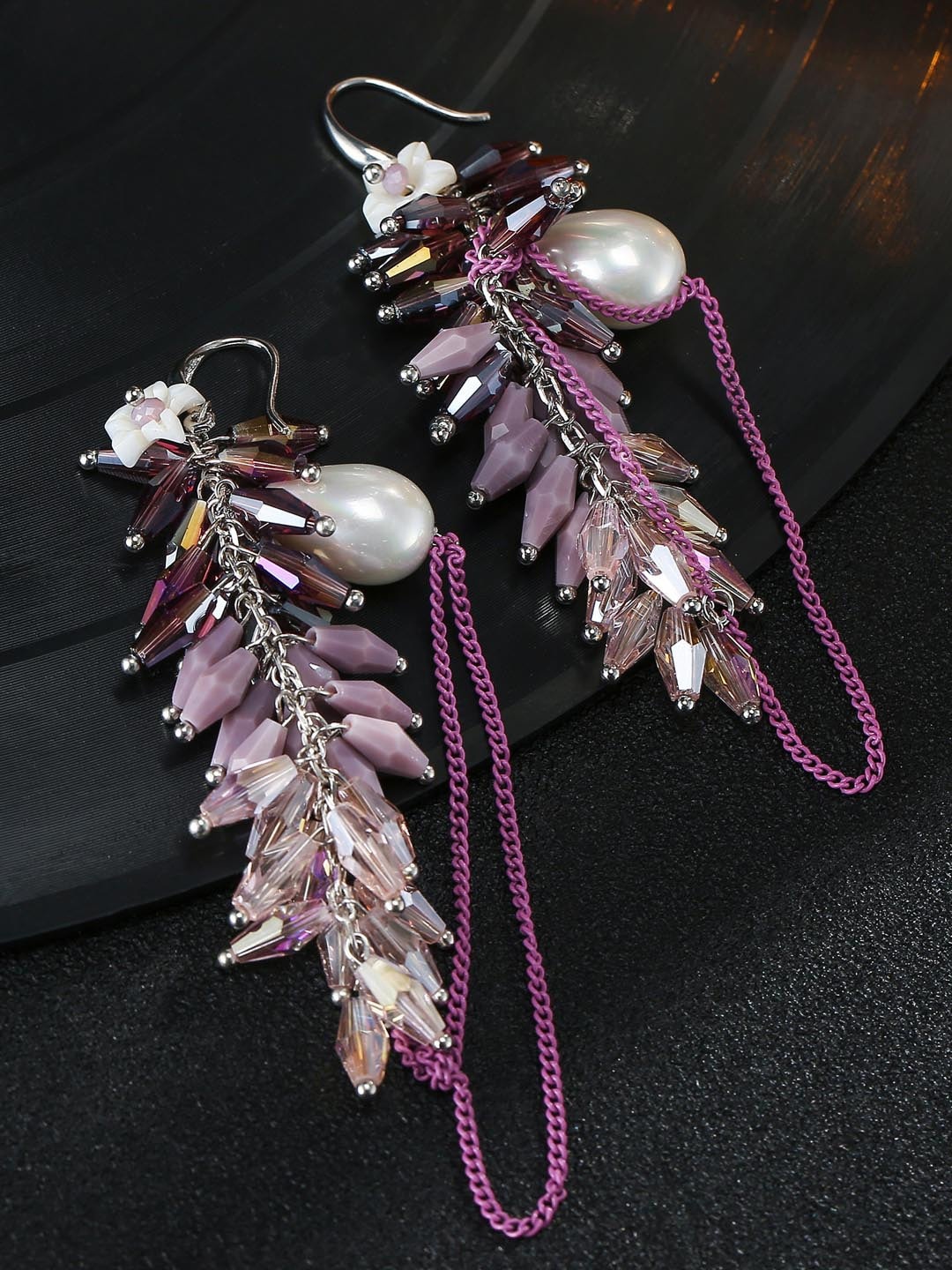 

Designs By Jewels Galaxy Purple Contemporary Drop Earrings