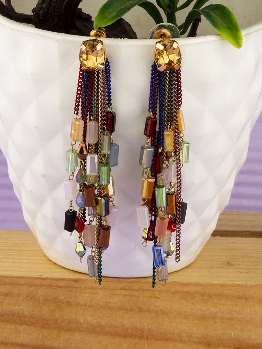 

Designs By Jewels Galaxy Brown Contemporary Drop Earrings