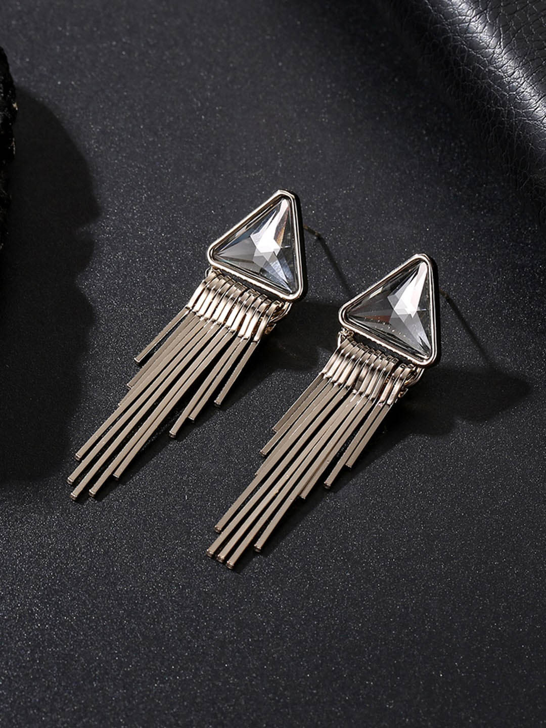 

Designs By Jewels Galaxy Charcoal Triangular Drop Earrings