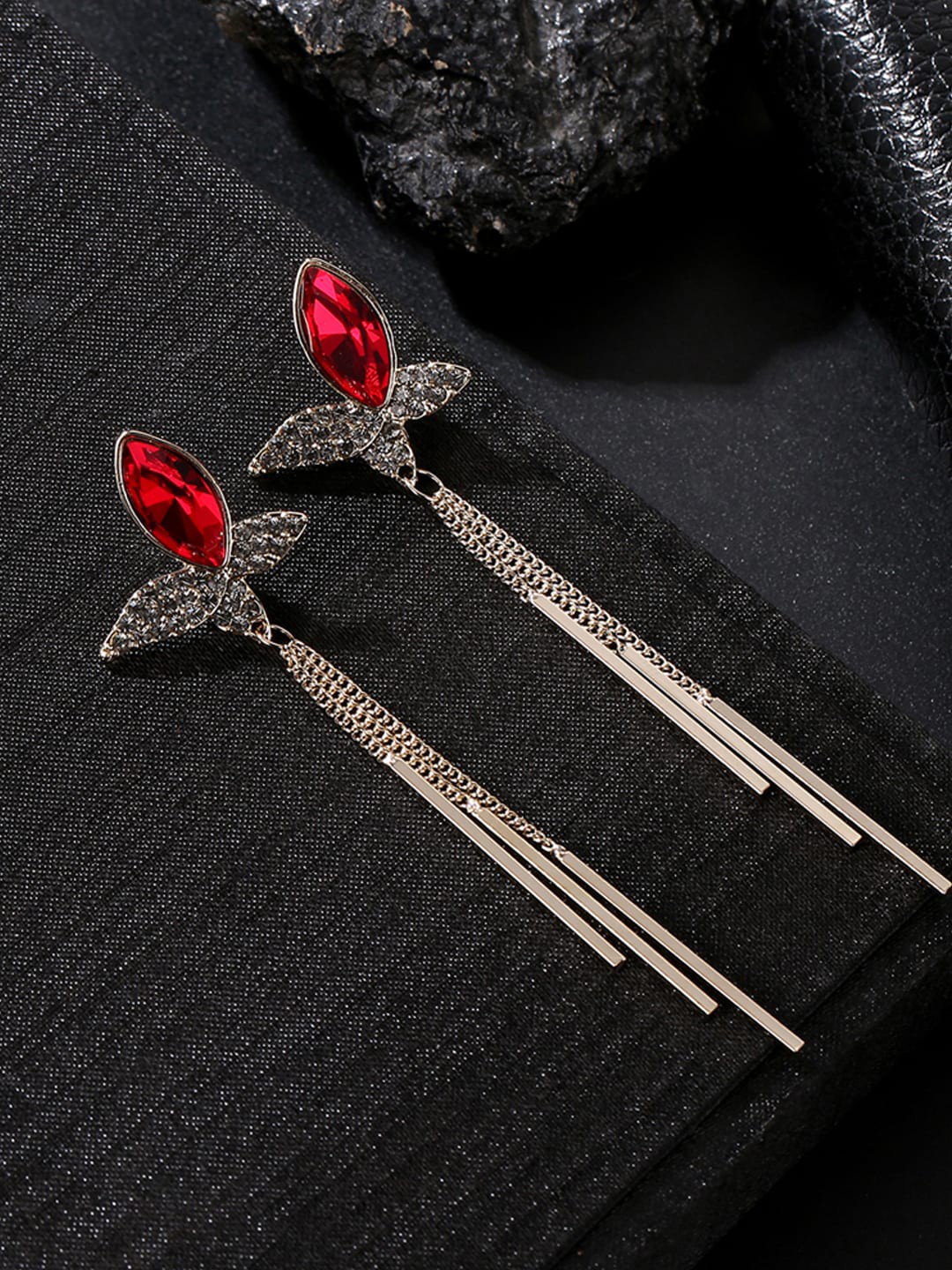 

Designs By Jewels Galaxy Red Contemporary Drop Earrings