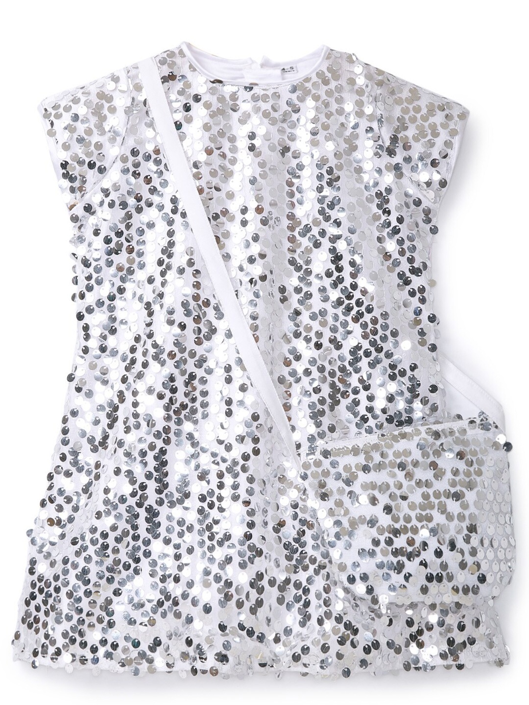 

HERE&NOW White Embellished Satin Blouson Dress