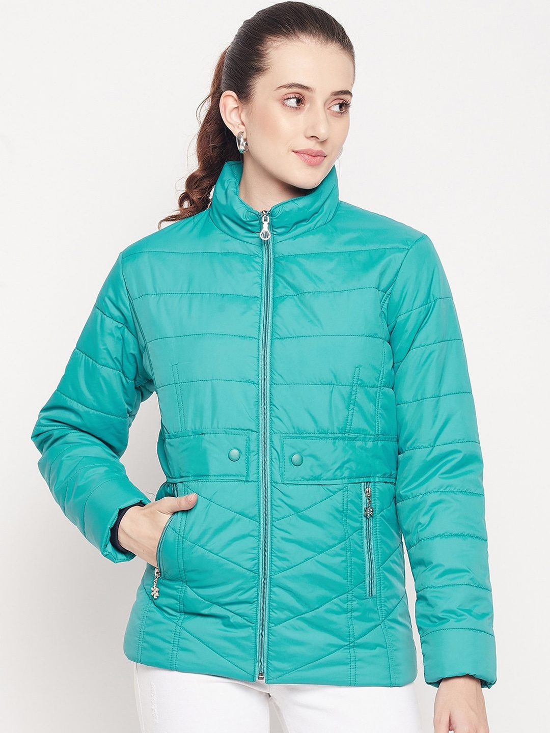 

Adobe Women Sea Green Lightweight Puffer Jacket