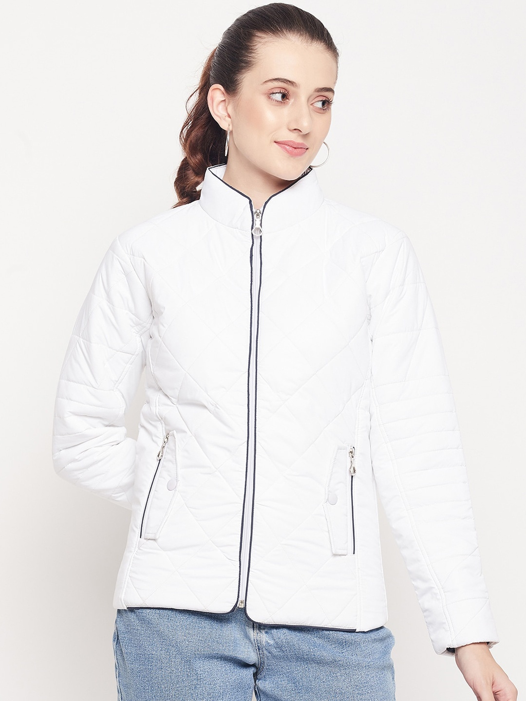 

Adobe Women White Lightweight Quilted Jacket