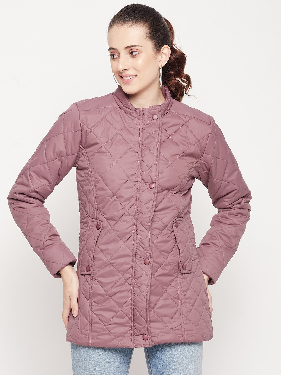 

Adobe Women Lavender Lightweight Longline Quilted Jacket