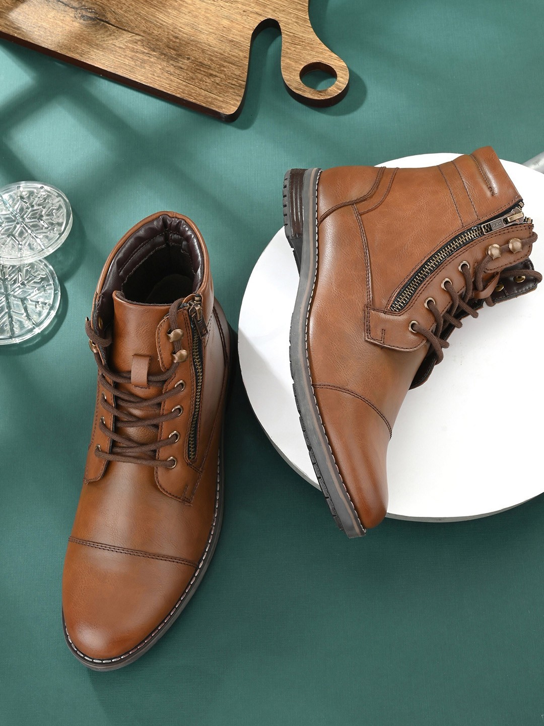 

El Paso Men Tan Solid Pro Guard Ankle Boots