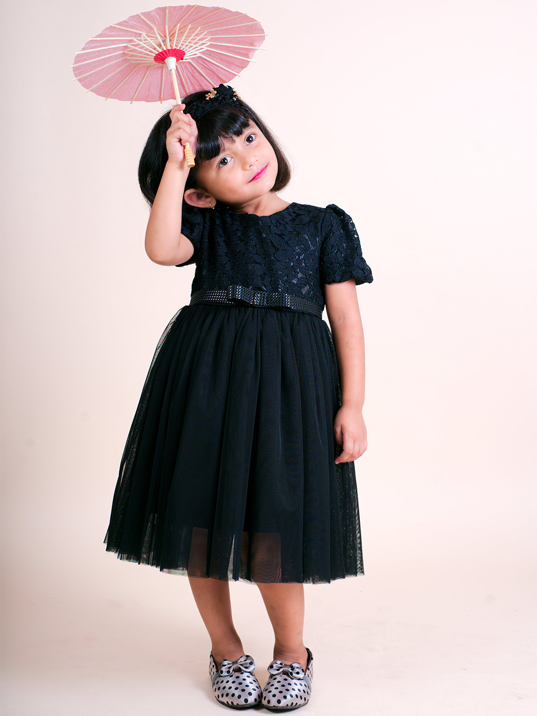 

Little Carrot Black Net Dress