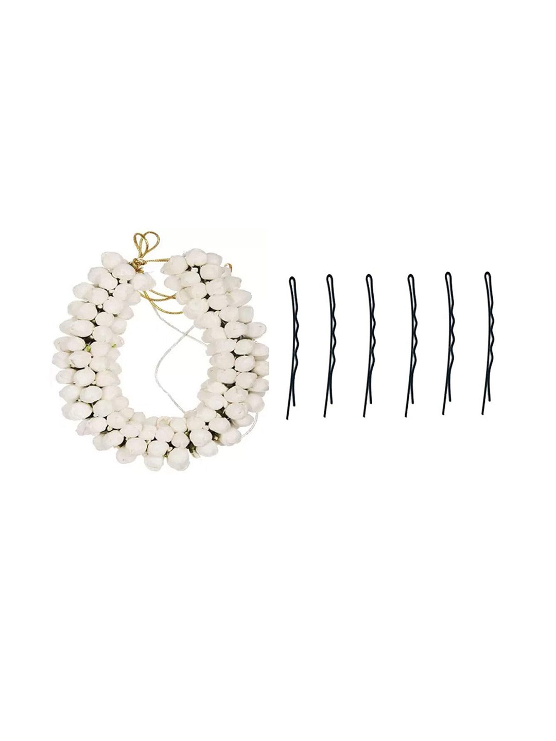 

CHRONEX Set Of 7 Mogra Maker With Bob pins, White