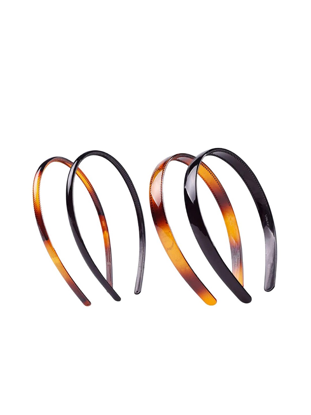 

CHANDERKASH Set Of 4 Black & Brown Hair Bands, Multi