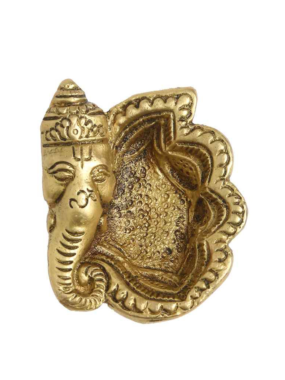 

Amoliconcepts Gold-Toned Divine Glory Textured Ganesha Ear Design Diya