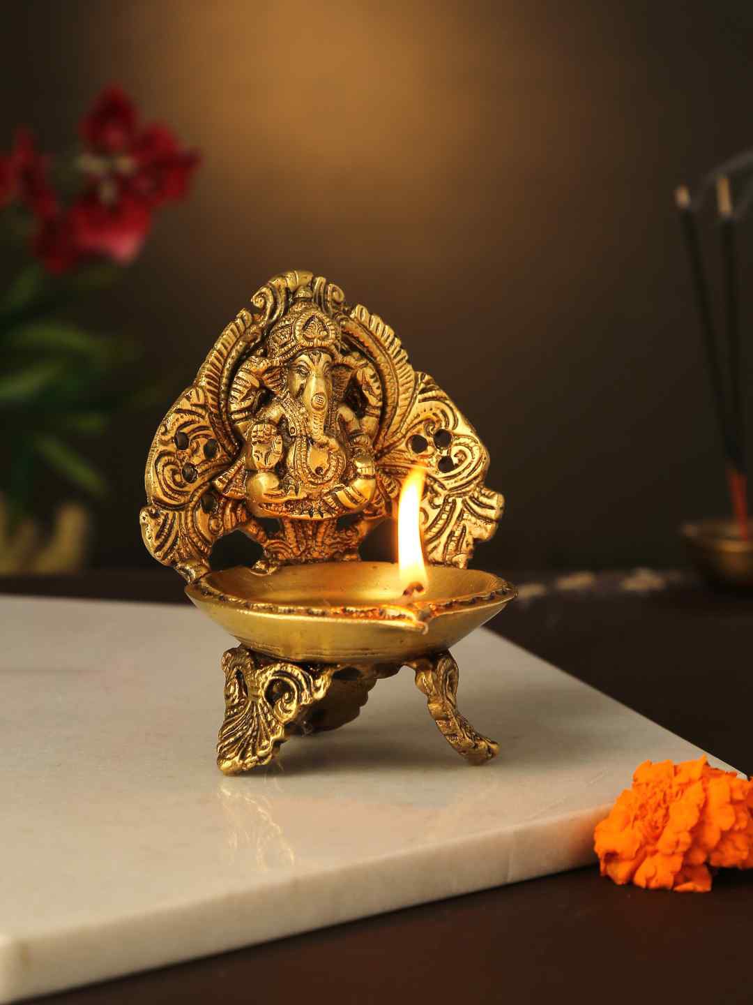 

Amoliconcepts Set Of 2 Gold-Toned Textured Diyas