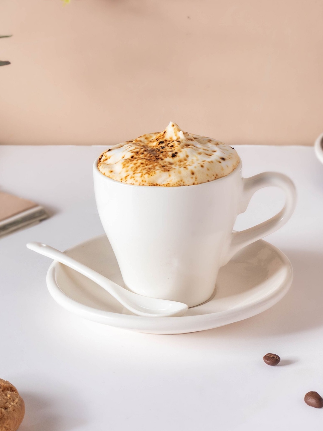 

Nestasia White Microwave Safe Glossy Ceramic Cup and Saucer 150 ml