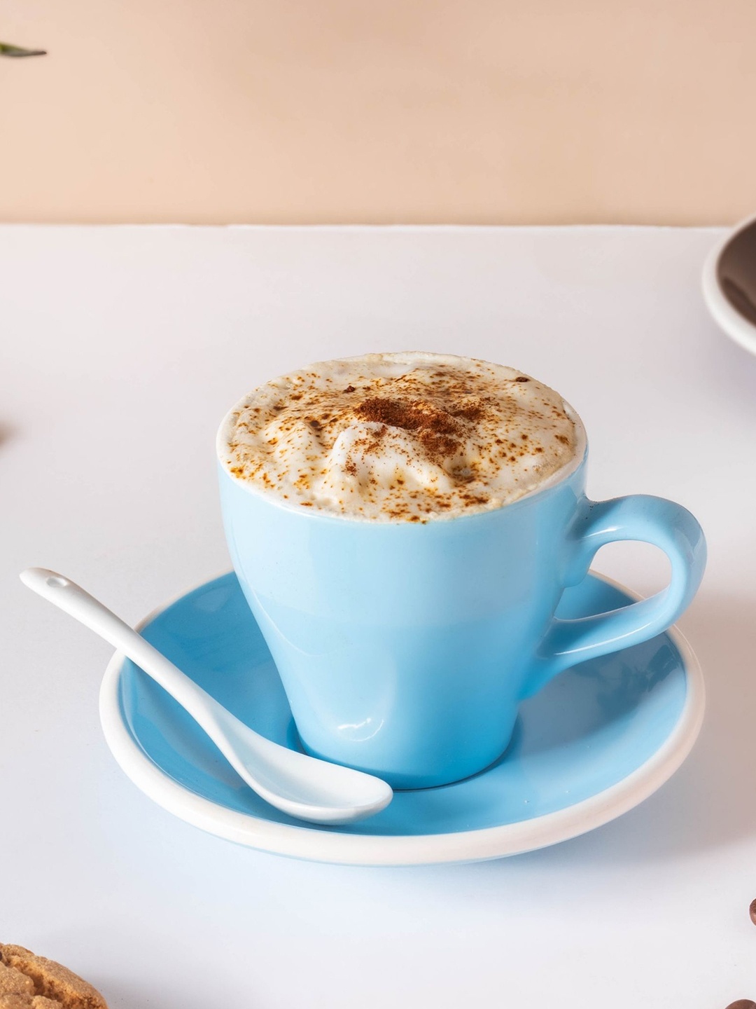 

Nestasia Blue & White Microwave Safe Ceramic Glossy Cup and Saucer 150 ml