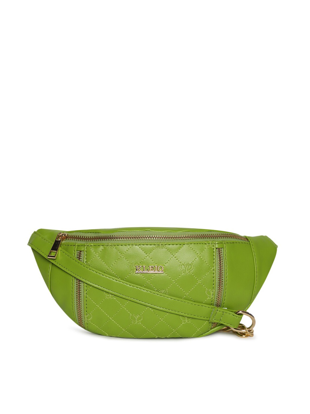 

KLEIO Women Green Solid Leather Waist Pouch