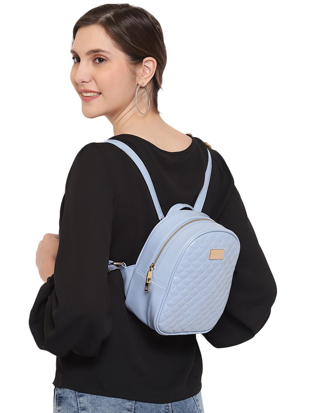 

KLEIO Quilted Multifunctional Sling Come Backpack, Turquoise blue