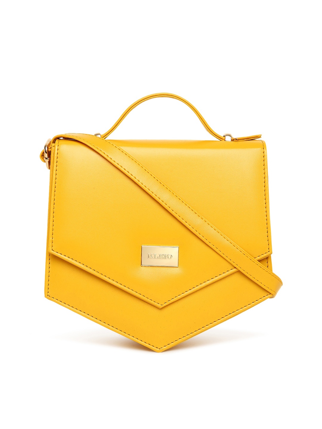 

KLEIO Yellow Unique Shaped Sling Bag