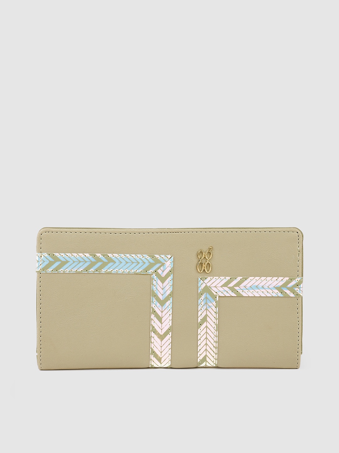 

Baggit Women Green Reflective Geometric Print Two Fold Wallet