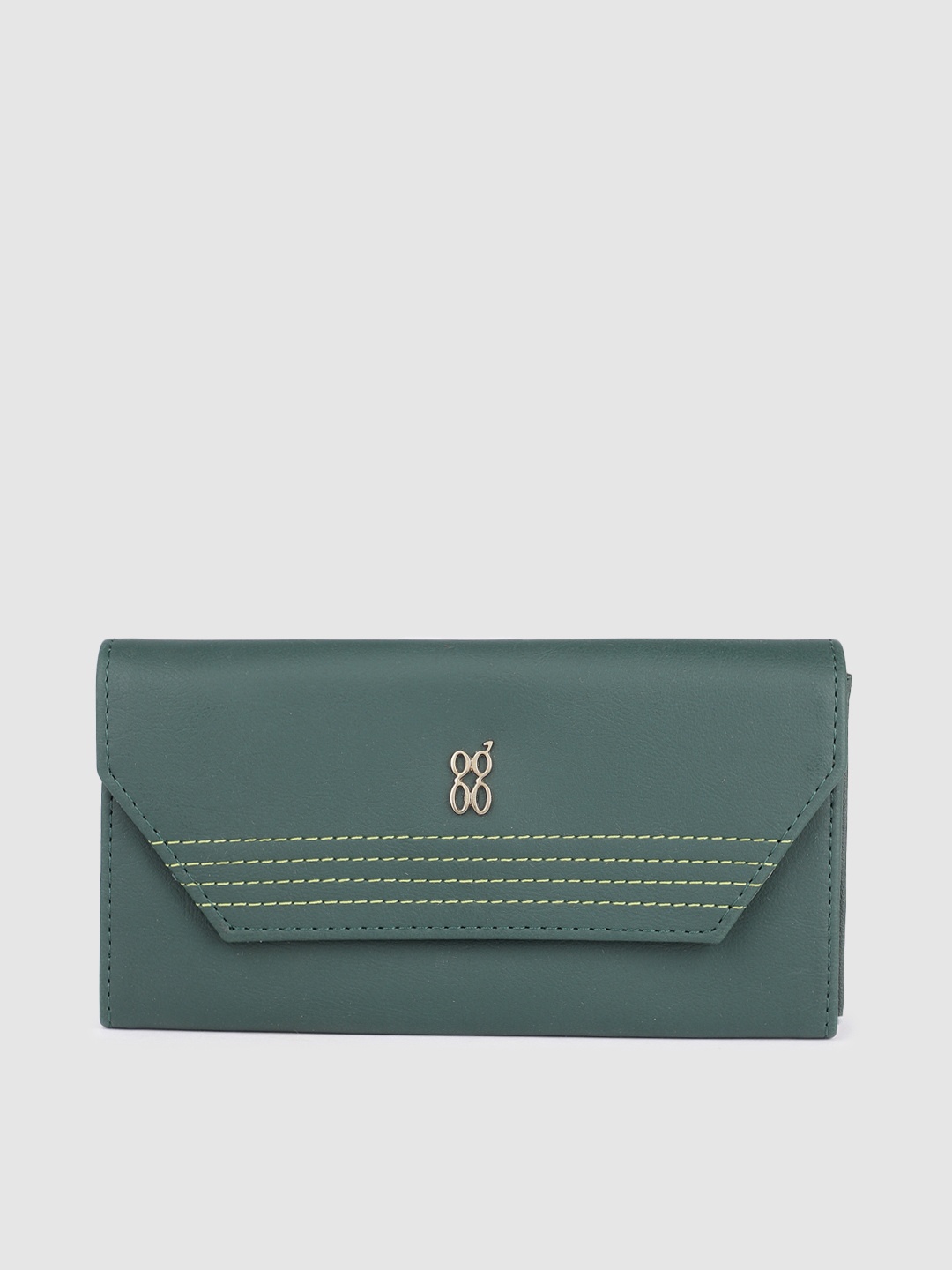 

Baggit Women Embroidered Two Fold Wallet, Teal