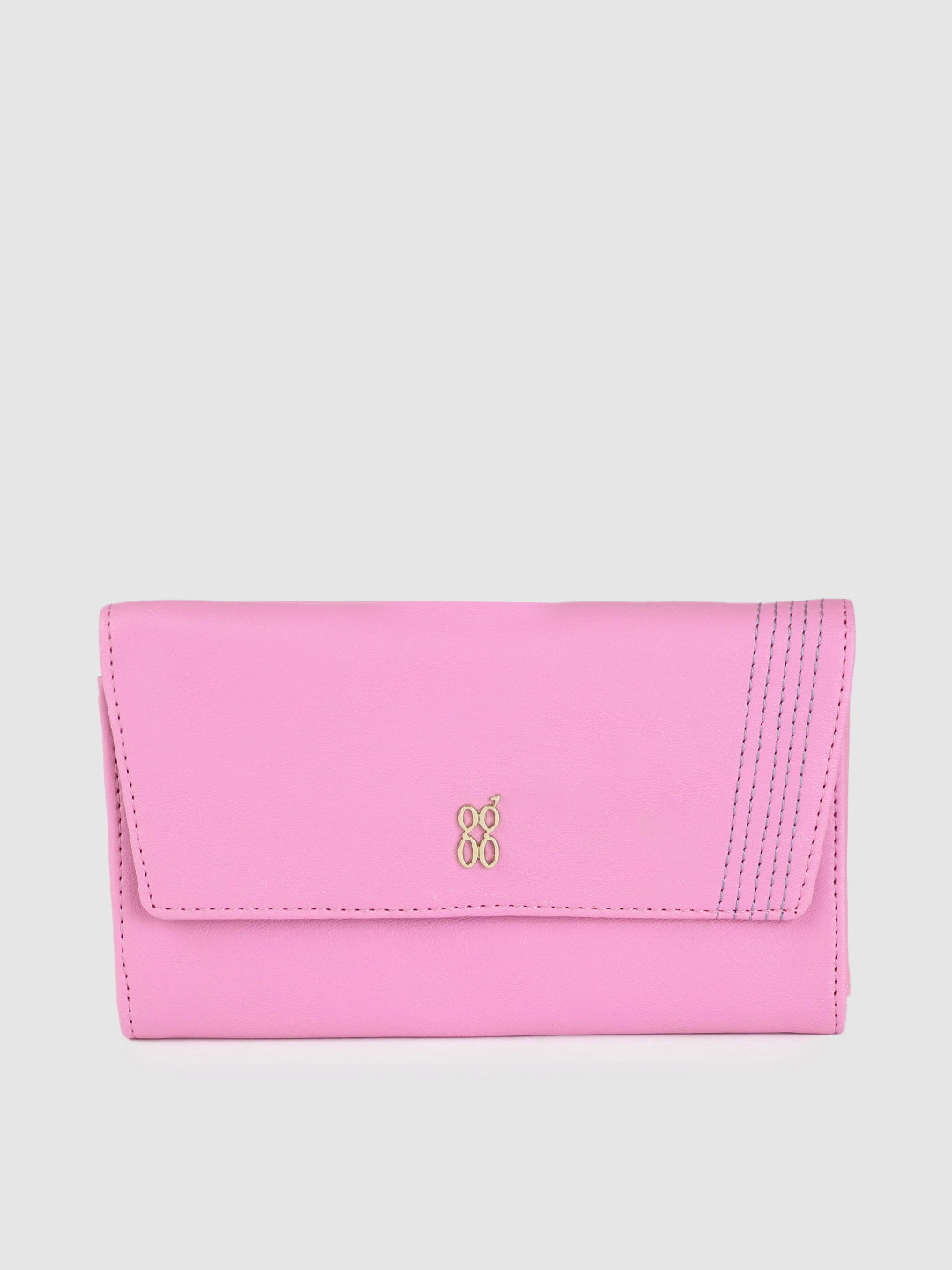 

Baggit Women Pink Solid Three Fold Wallet