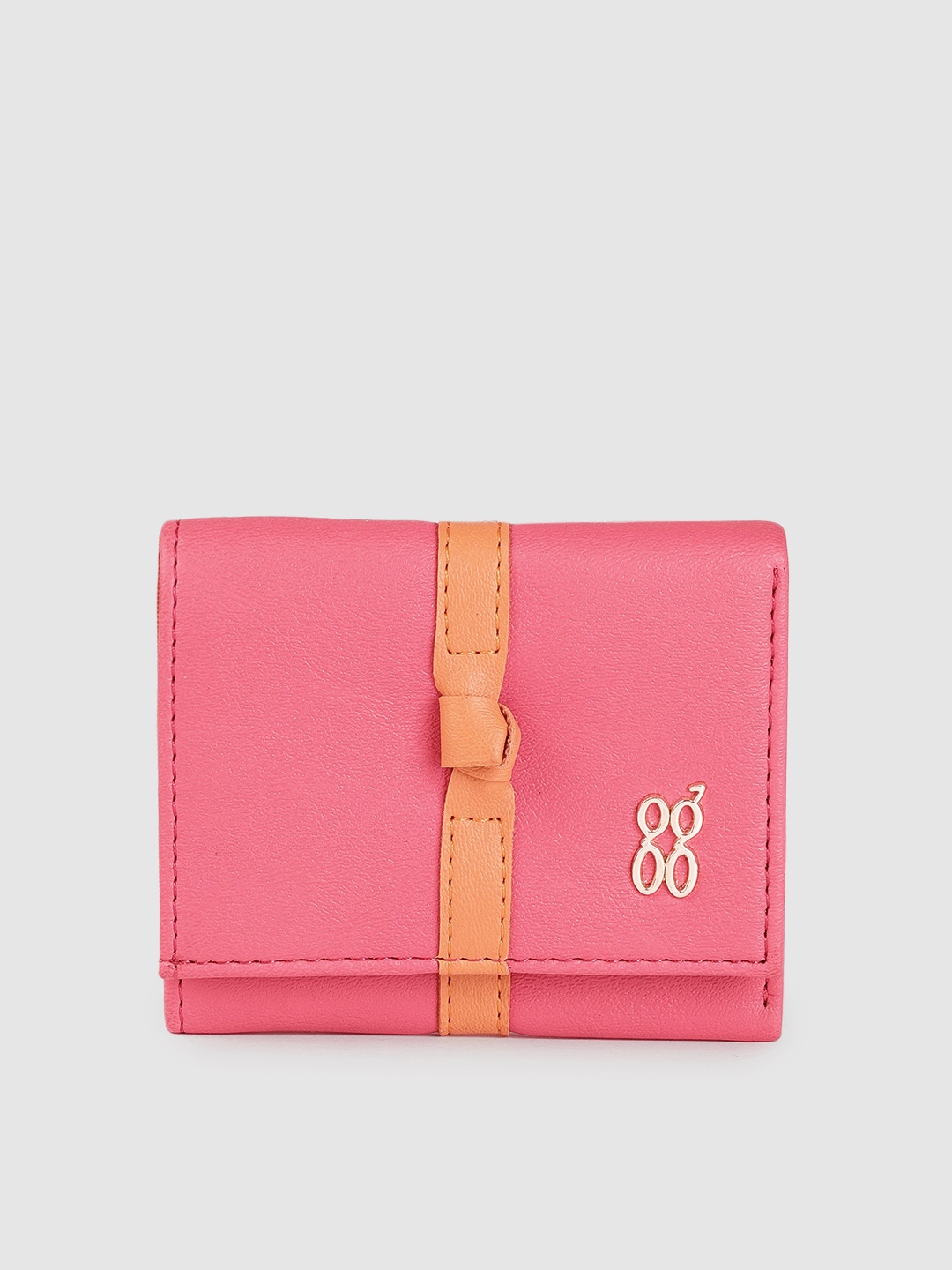 

Baggit Women Pink Solid Three Fold Wallet