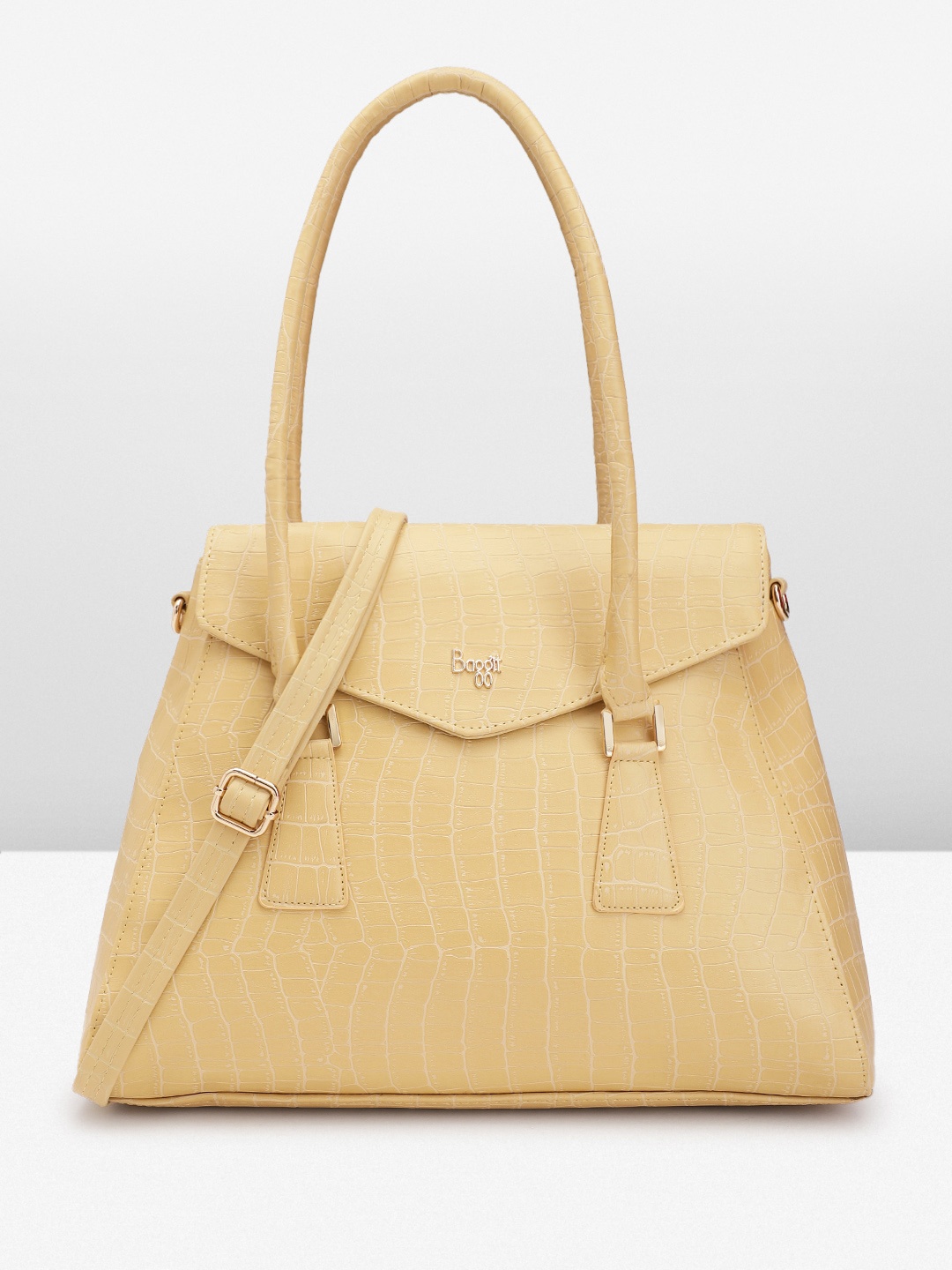 

Baggit Animal Textured Structured Shoulder Bag, Yellow