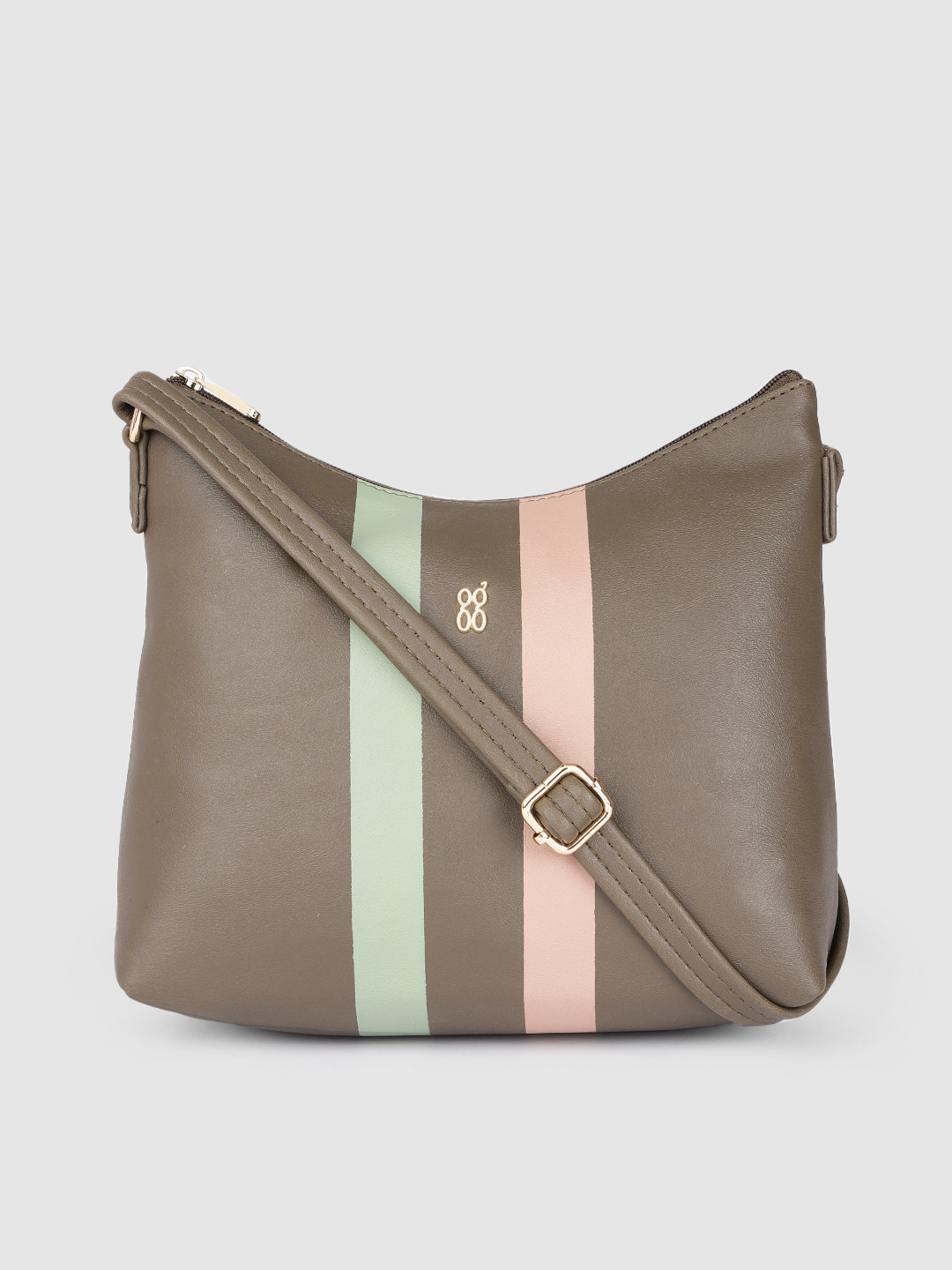 

Baggit Green Striped Sling Bag