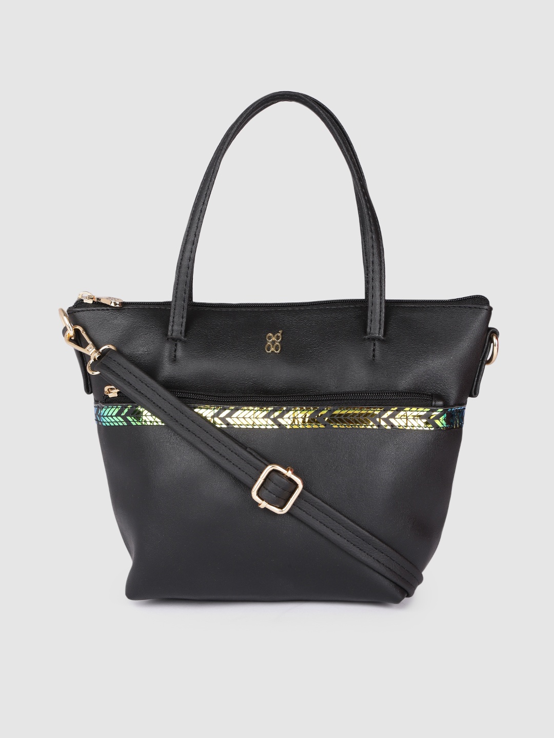 

Baggit Black Solid Handheld Bag