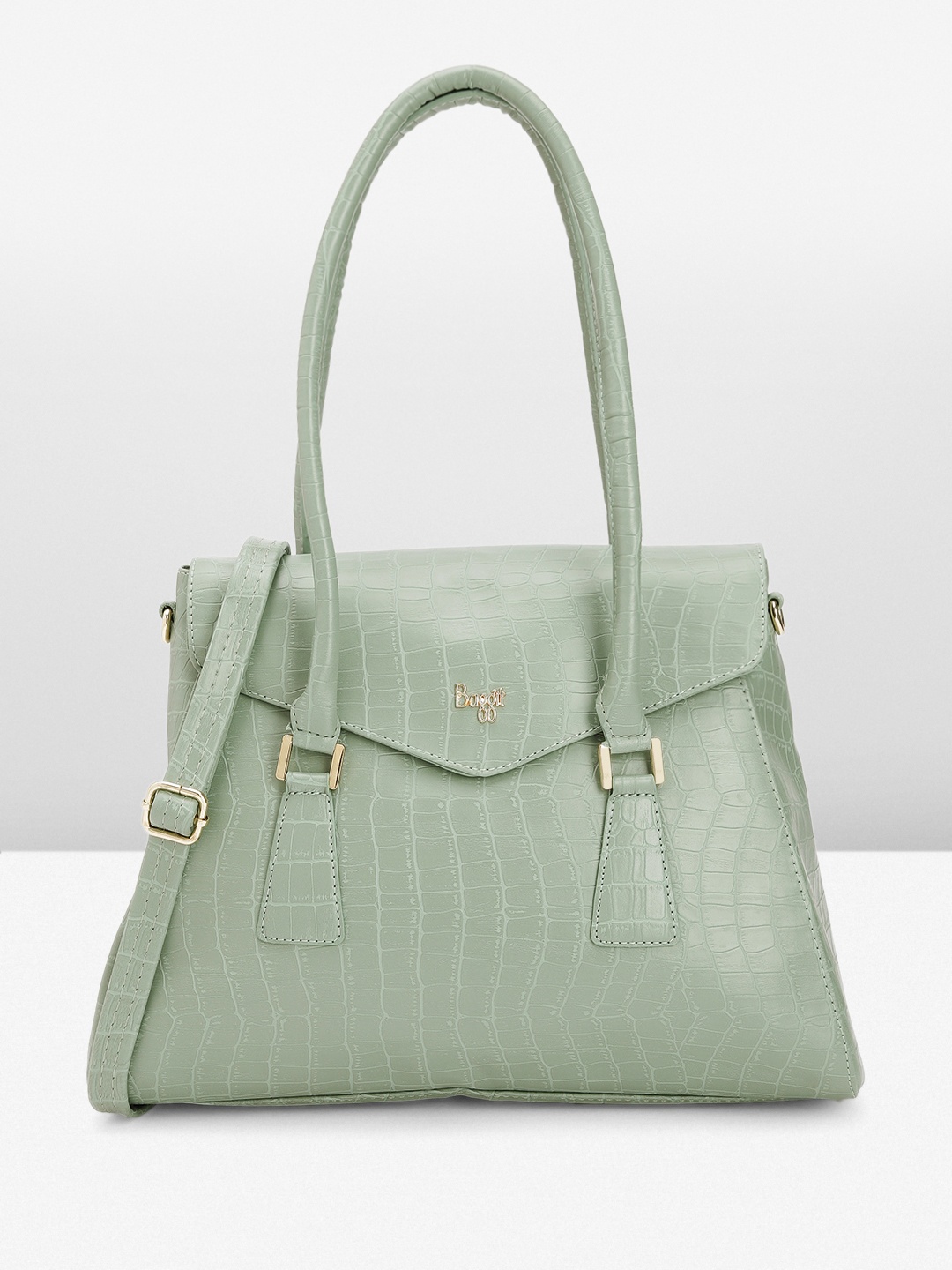 

Baggit Croc Textured Shoulder Bag, Green