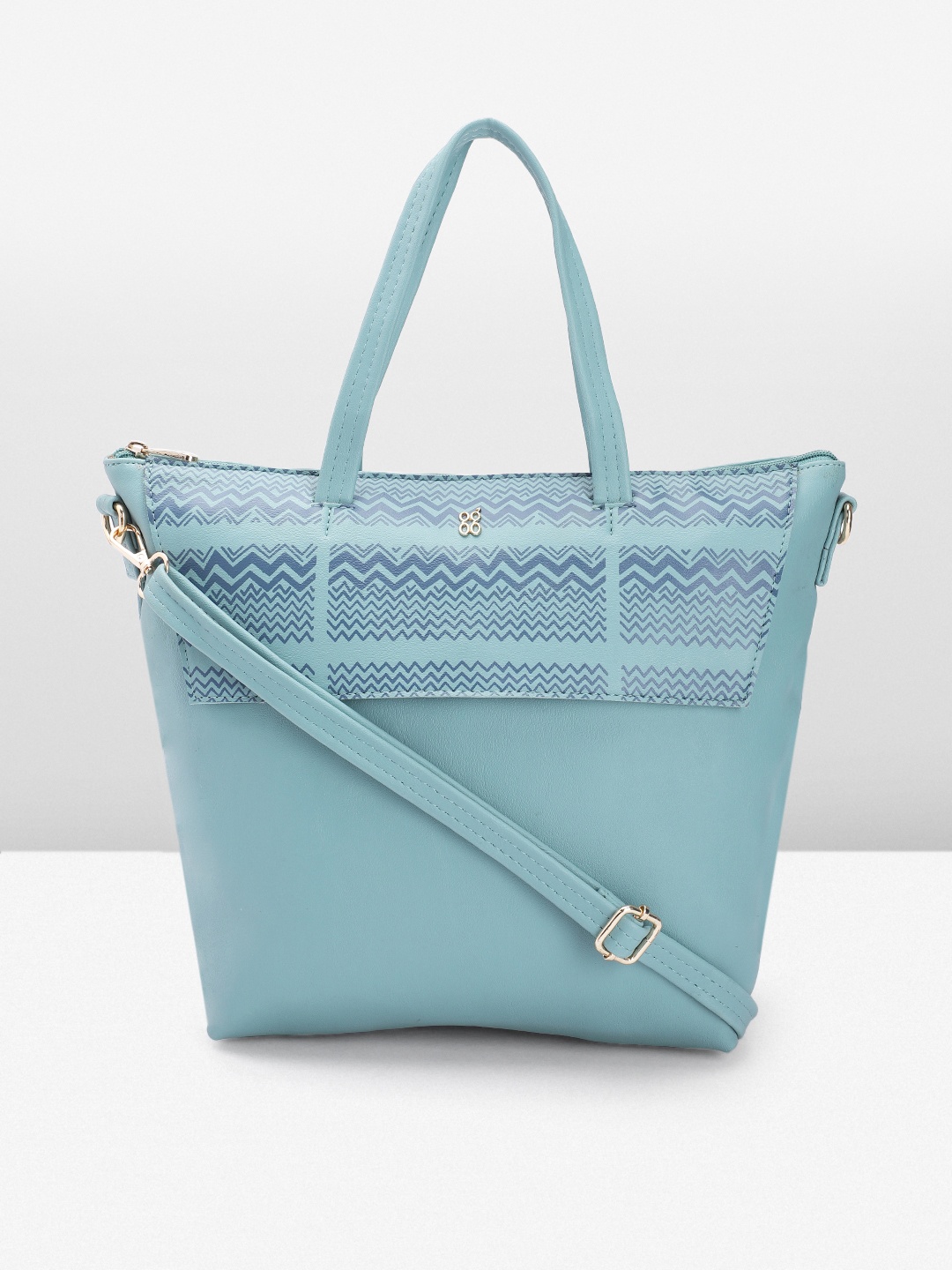 

Baggit Blue Geometric Printed Structured Shoulder Bag
