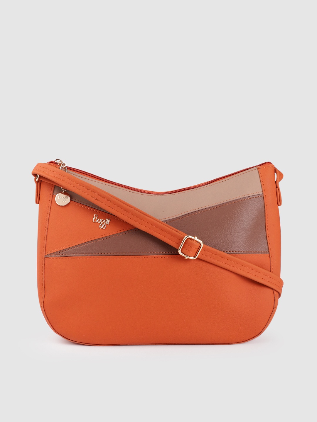 

Baggit Rust Orange Solid Sling Bag