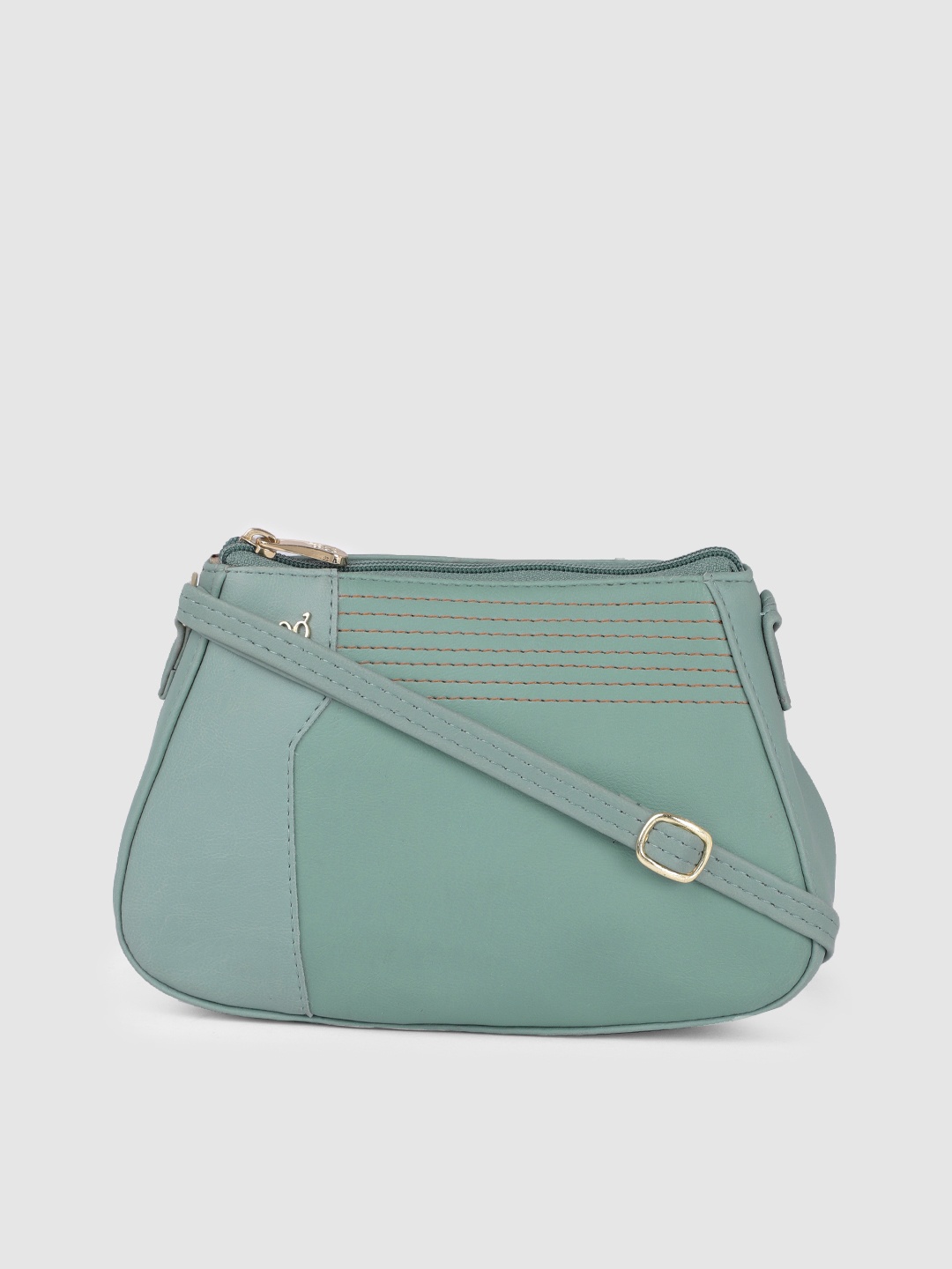 

Baggit Sea Green Solid Sling Bag