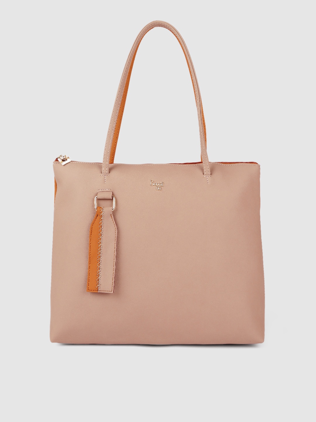 

Baggit Nude-Coloured & Orange Solid Shoulder Bag