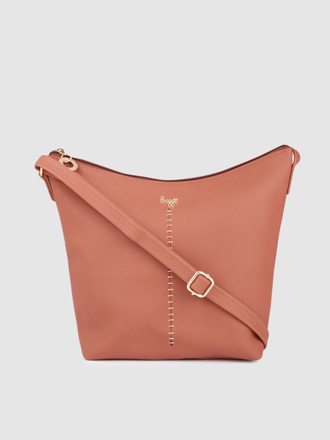 

Baggit Women Rust Solid Structured Sling Bag