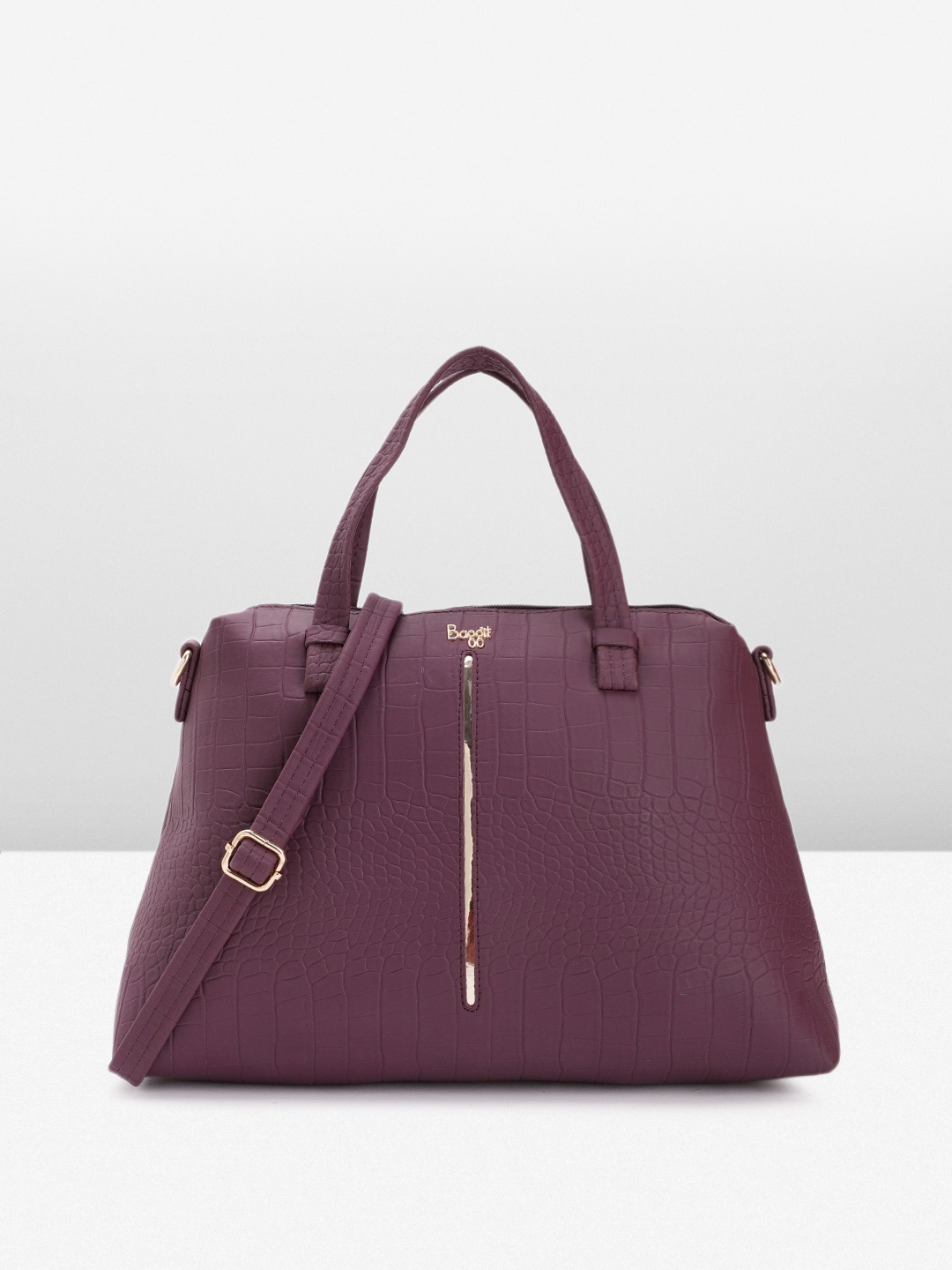 

Baggit Croc Textured Handheld Bag, Purple