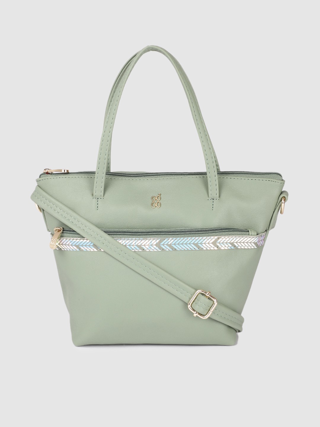 

Baggit Green Solid Handheld Bag