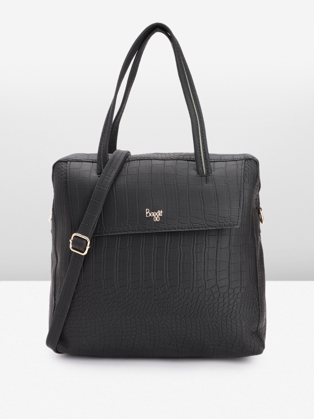 

Baggit Textured Handheld Bag, Black
