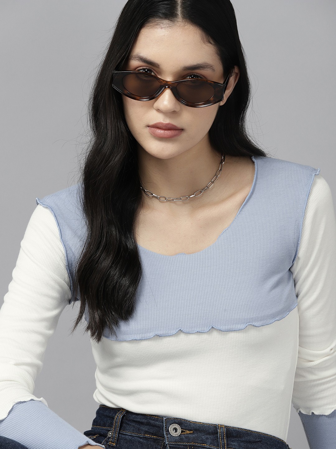 

The Roadster Lifestyle Co. Colourblocked Knitted Top, White