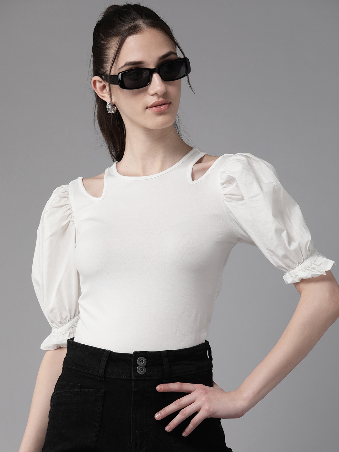 

The Roadster Lifestyle Co. Fitted Cut-out Top, White