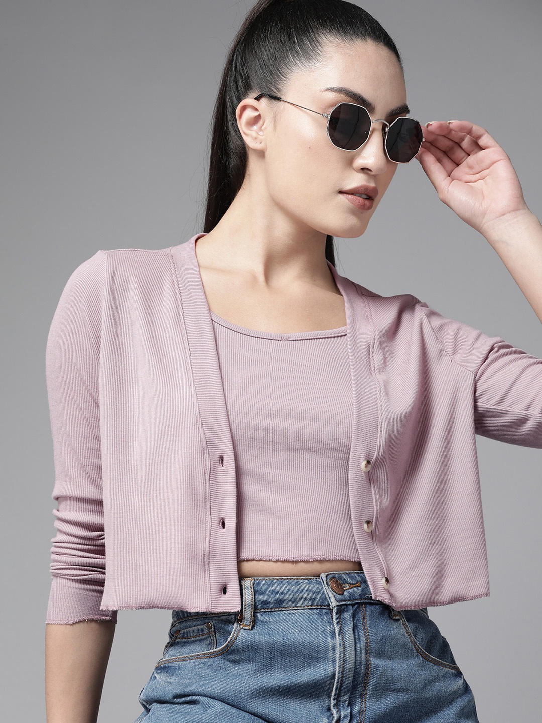 

The Roadster Lifestyle Co. Layered Crop Top, Mauve