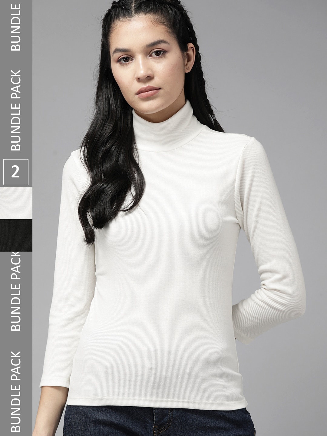 

The Roadster Lifestyle Co. Pack of 2 Ribbed Tops, White