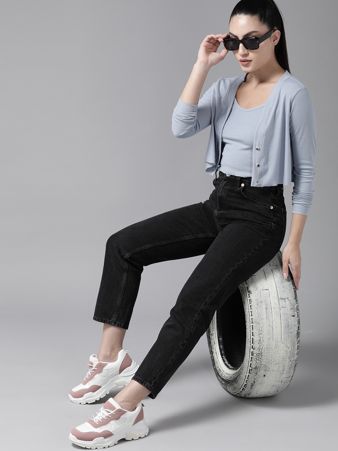 

The Roadster Lifestyle Co. Layered Crop Top, Blue