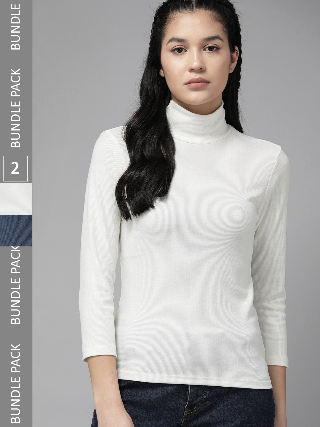 

The Roadster Lifestyle Co. Pack of 2 Ribbed Tops, White