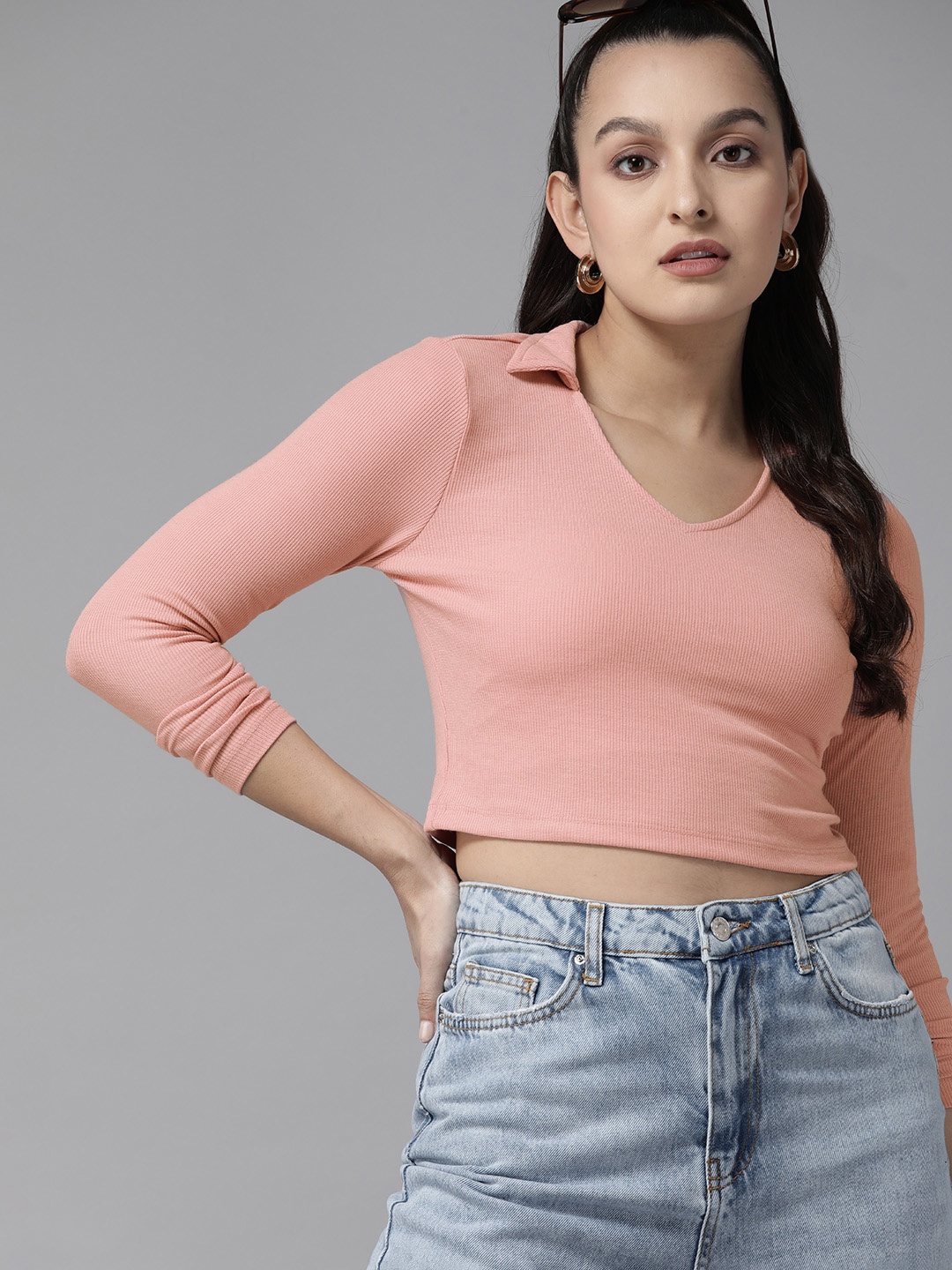 

The Roadster Lifestyle Co. Ribbed Crop Top, Peach