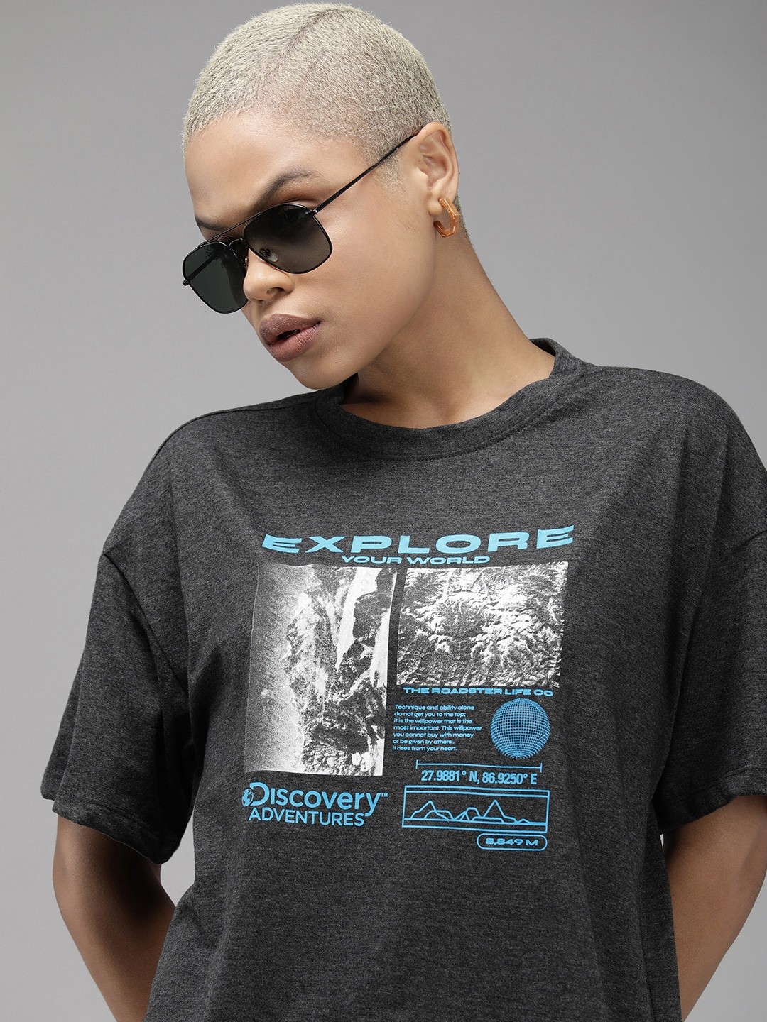 

The Roadster Lifestyle Co. X Discovery Adventures Health Guard PL Antimicrobial T-shirt, Grey melange